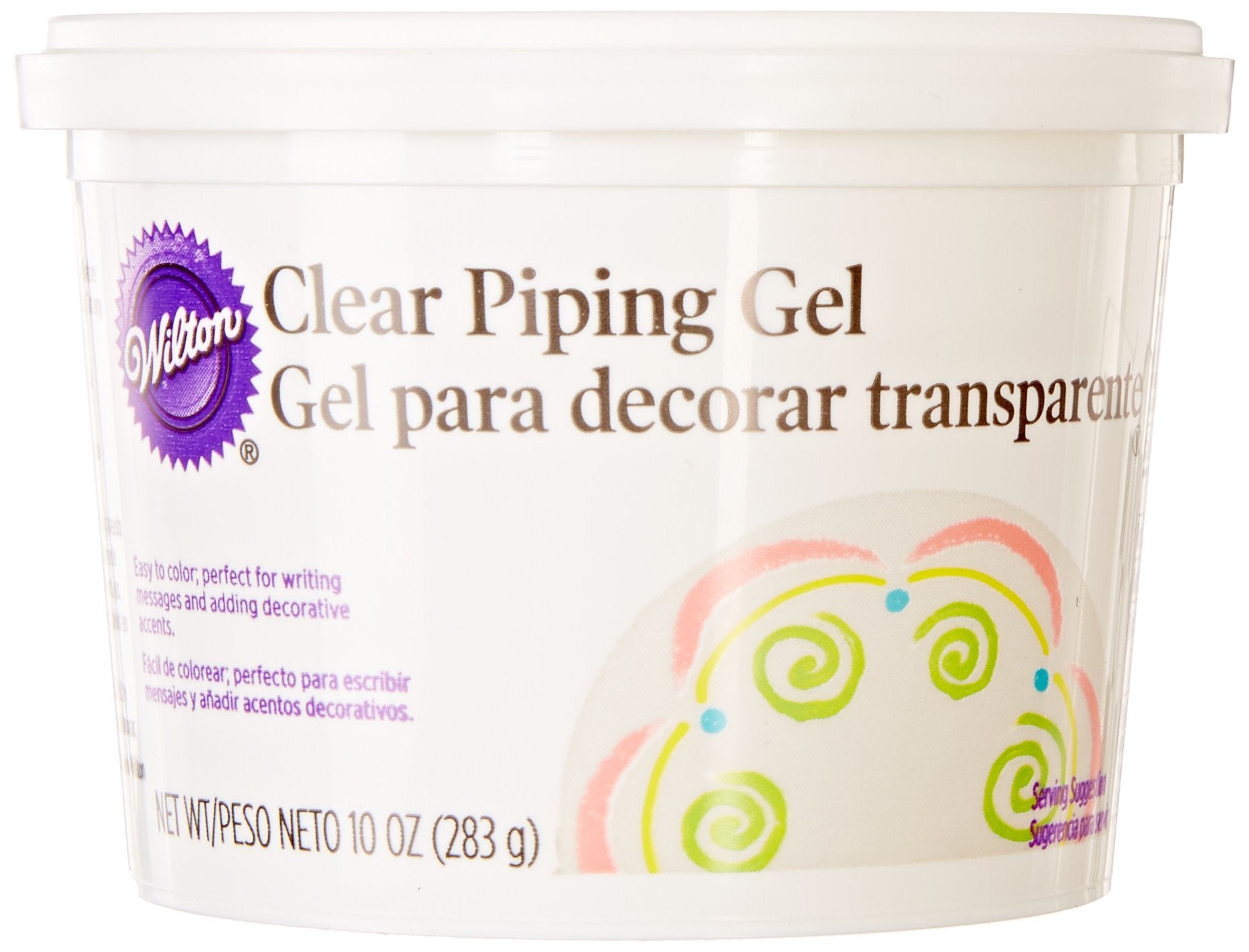 Wilton Clear Piping Gel 10oz bottle for flawless cake glaze and precise piping