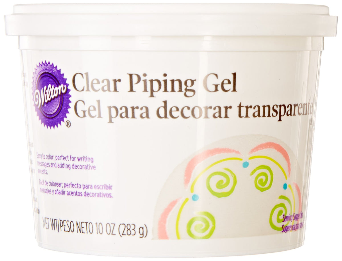 Wilton Clear Piping Gel 10oz bottle for flawless cake glaze and precise piping
