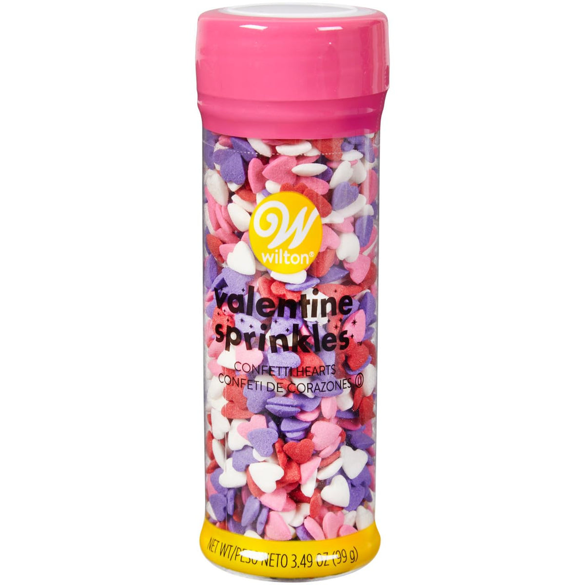 Wilton confetti heart sprinkles add festive color to cupcakes and cookies for Valentine’s Day