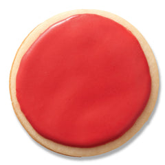 Wilton red icing dries quickly to stack decorated cookies safely
