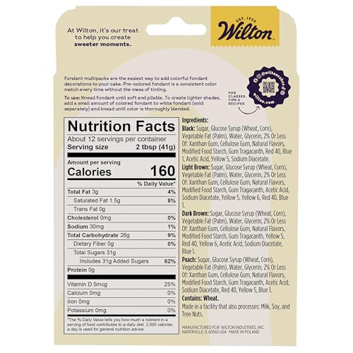 Wilton light brown fondant for realistic character faces on desserts.