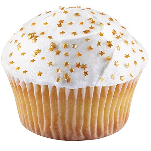 Wilton edible gold star sprinkles decorate drinks with glamorous shimmer.