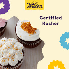 Wilton Gold Pearlized Sugar Sprinkles on cookies deliver subtle gold shimmer