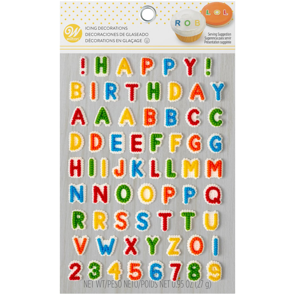 Wilton Happy Birthday letters and numbers icing decorations for personalized cakes