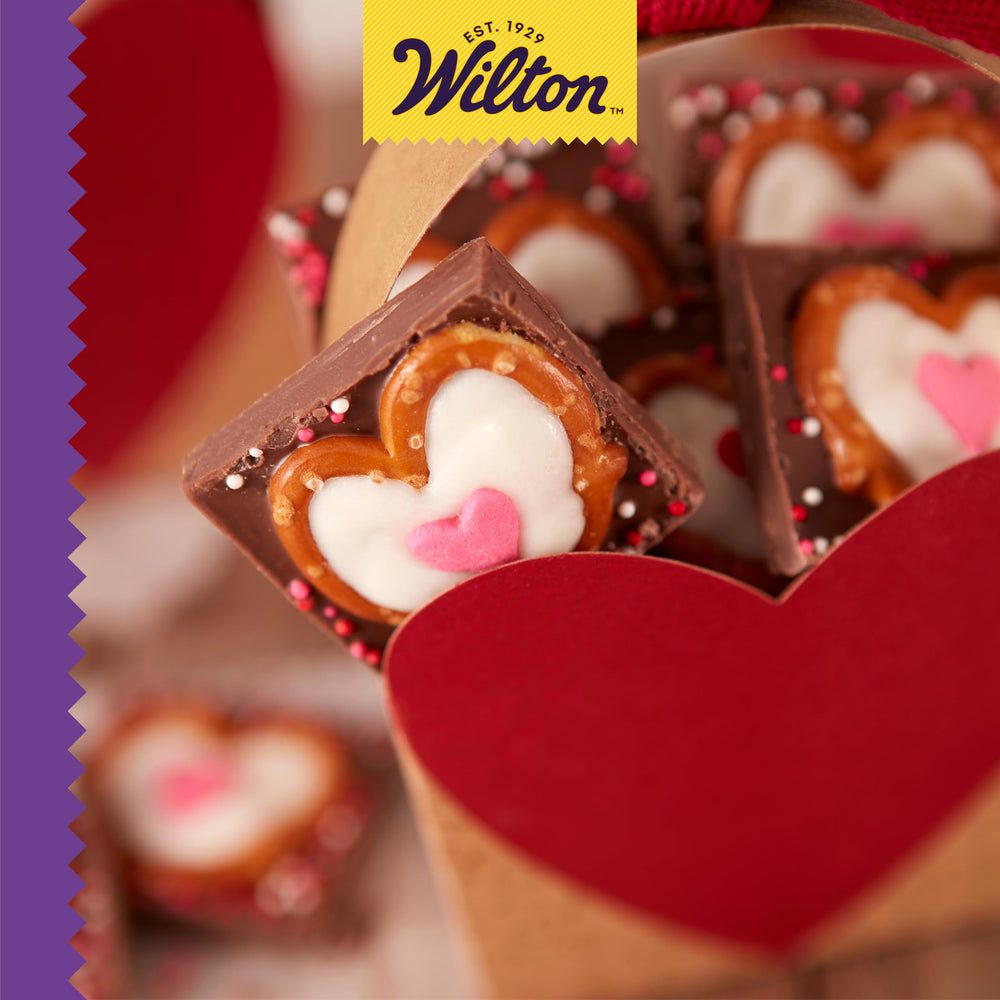 Wilton Jumbo Heart Sprinkles on cookies adds playful color