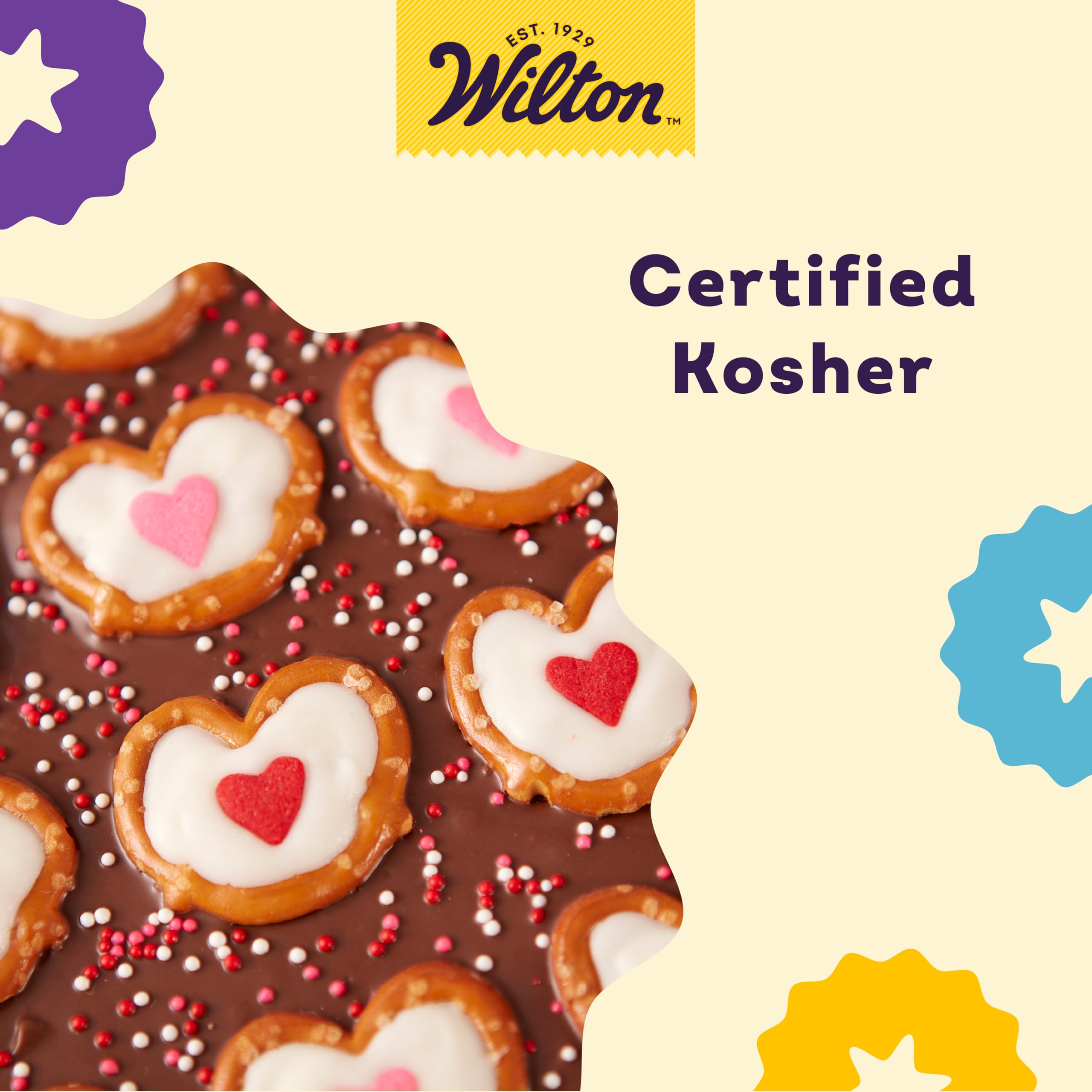 Wilton Jumbo Heart Sprinkles on cupcakes for romantic bakers