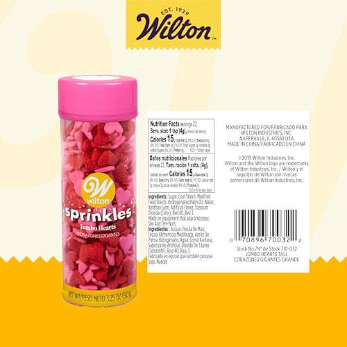 Wilton Jumbo Heart Sprinkles Valentine's setup for celebrations