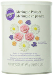 Wilton Meringue Powder canister for stable royal icing.