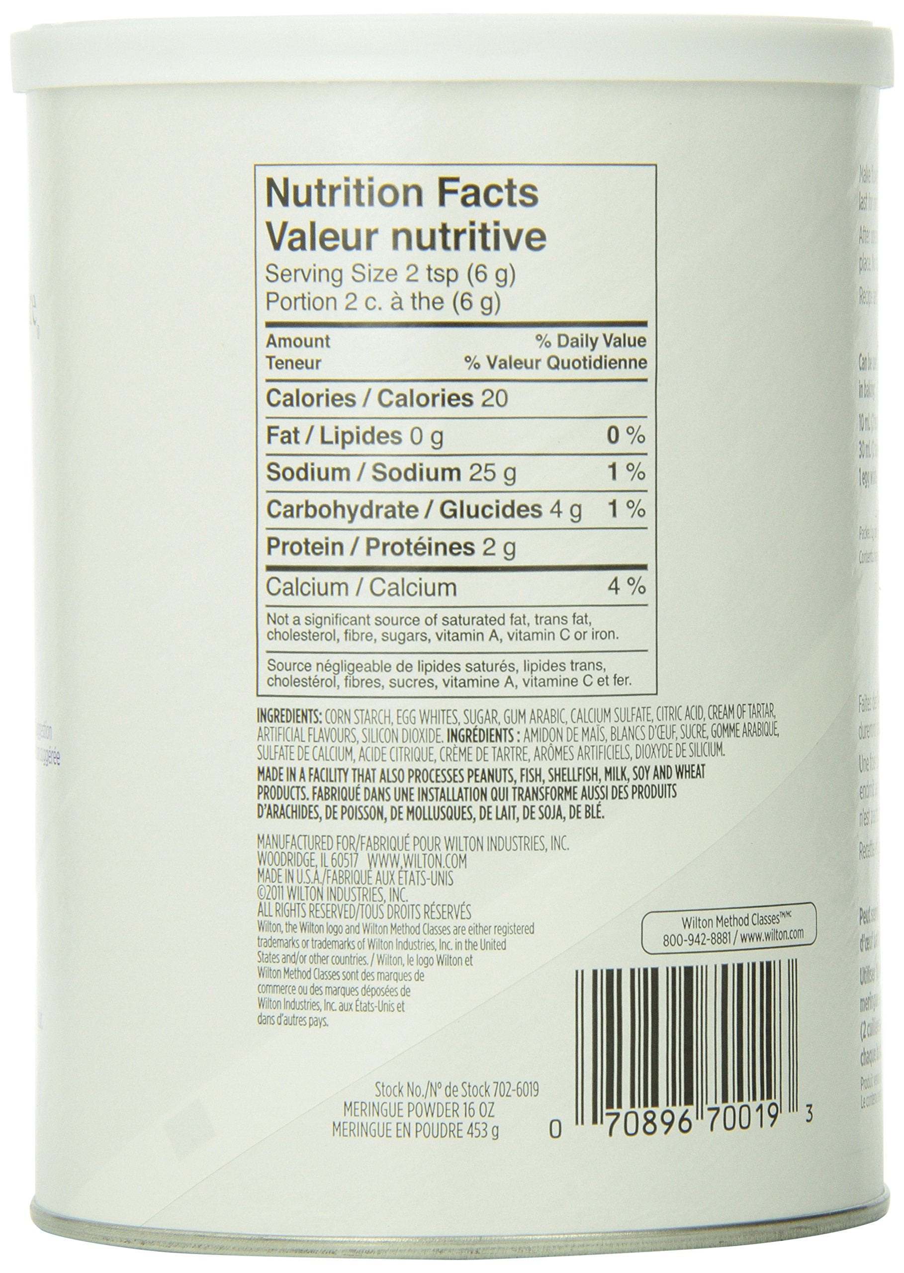 Close-up of Wilton Meringue Powder measured for icing.