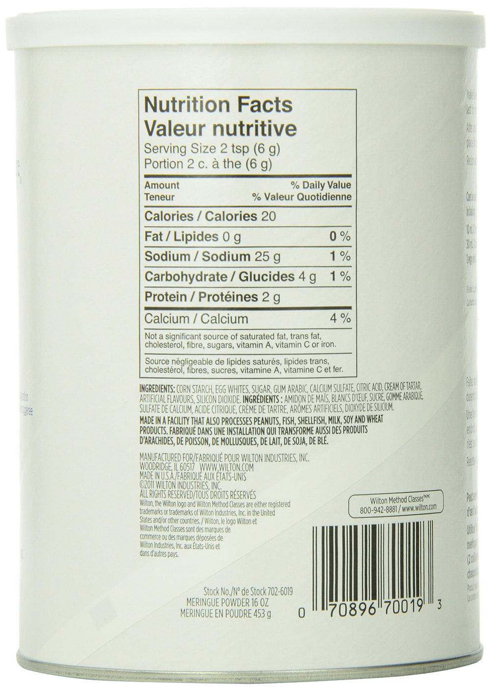 Close-up of Wilton Meringue Powder measured for icing.
