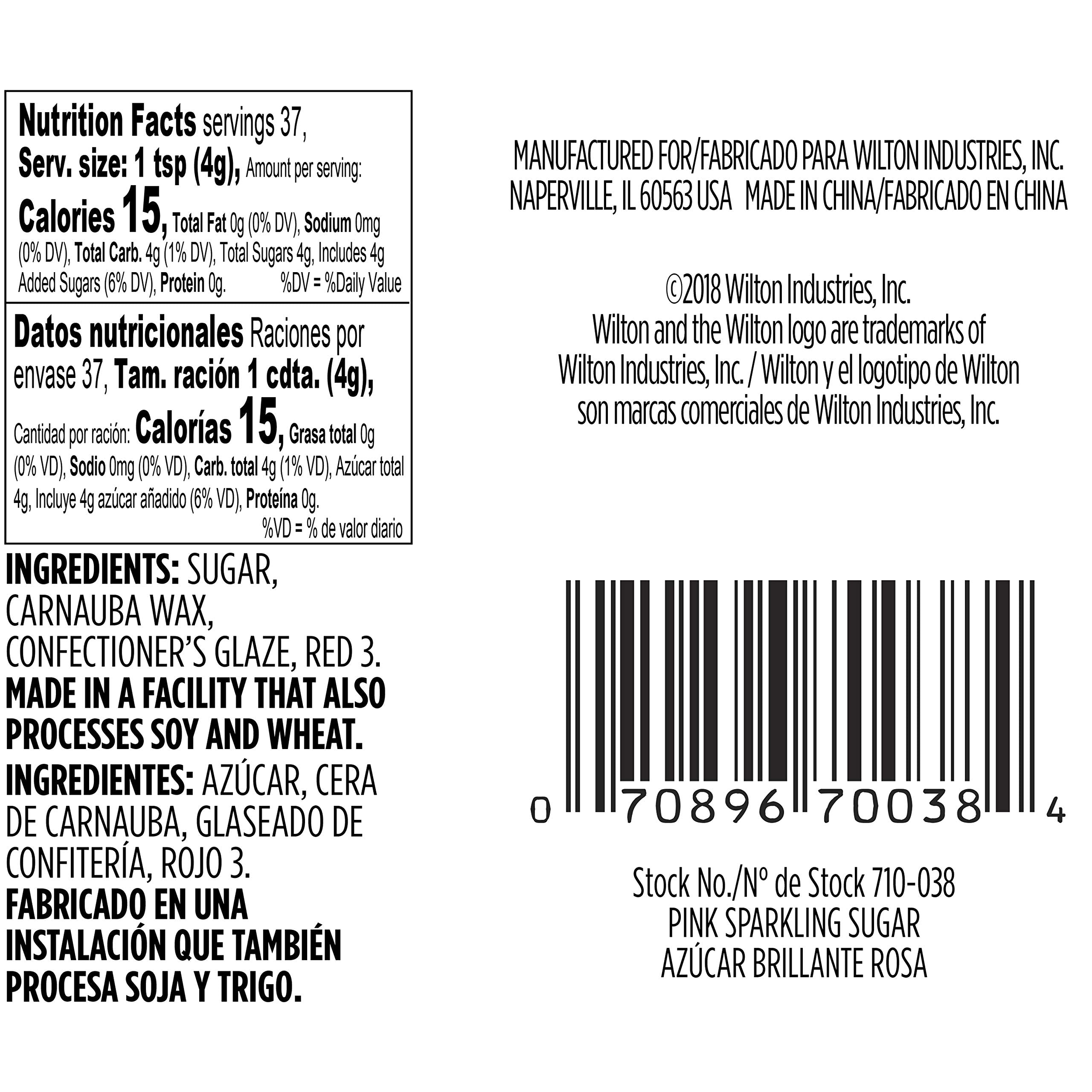 Wilton pink-sparkling-sugar-easy-pour ensures clean, controlled distribution.