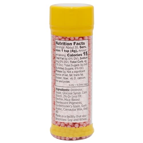 Wilton Pink Sugar Pearls decorate cupcakes with delicate pink accents.