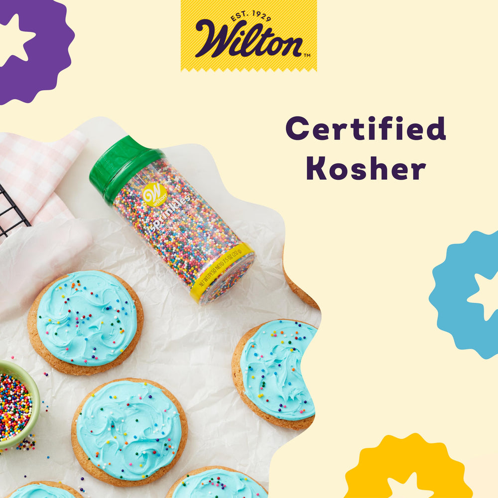 Brownies sprinkled with Wilton Rainbow Nonpareils for a celebratory look
