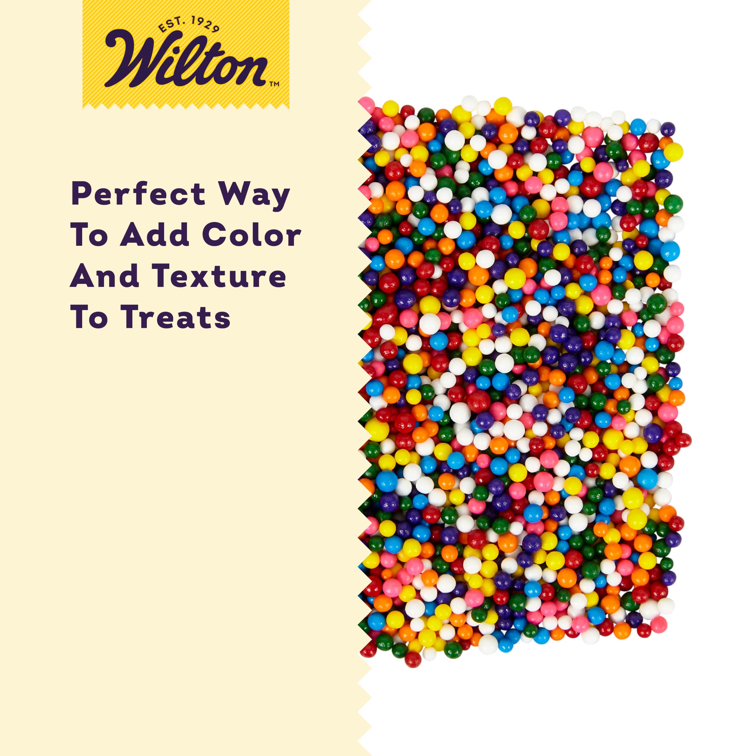 Cookies decorated with Wilton Rainbow Nonpareils for festive flair
