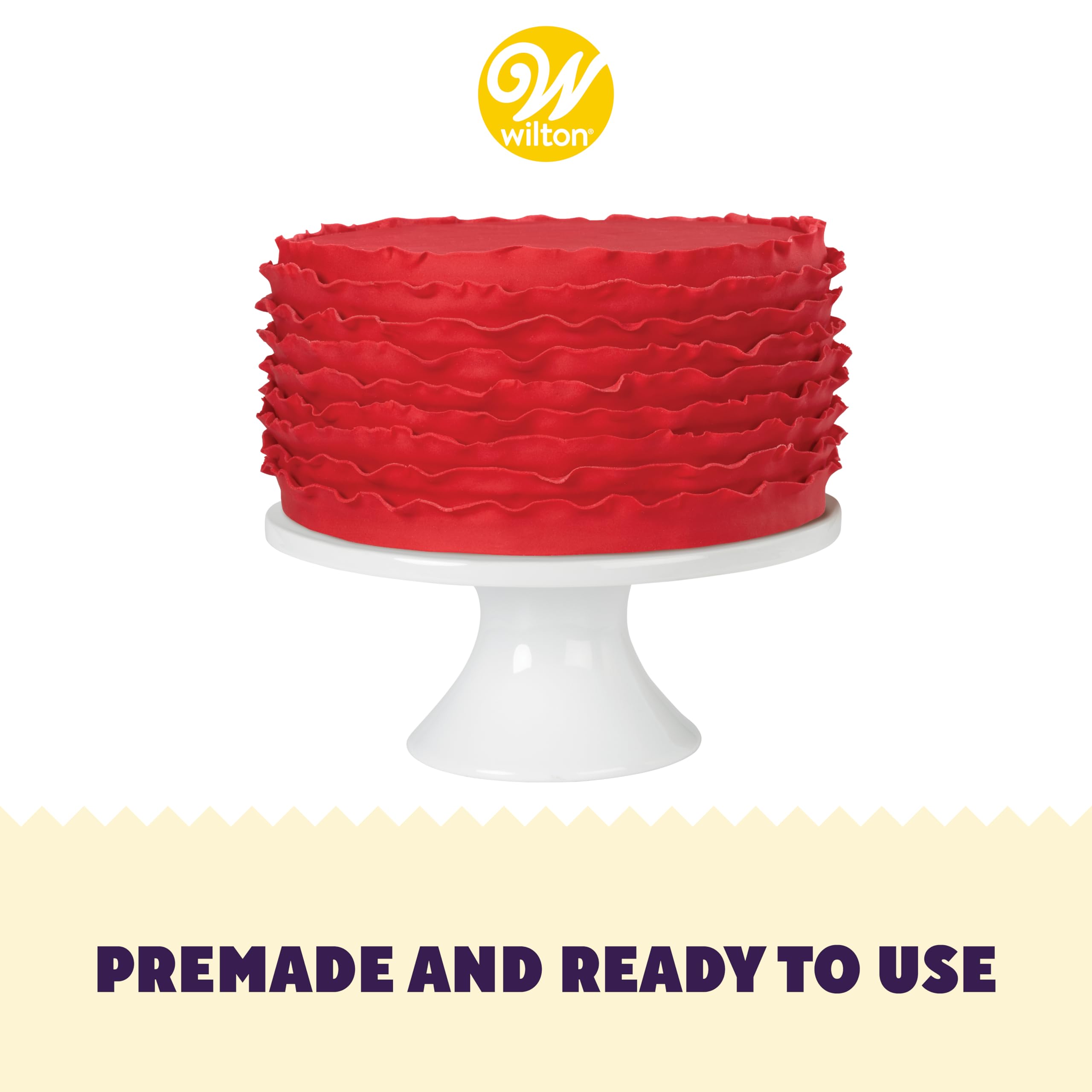 Rolled and smoothed Wilton red fondant for even cake coverage.