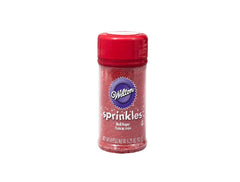 Wilton red sanding sugar bottle adds festive sparkle to cookies and cupcakes.