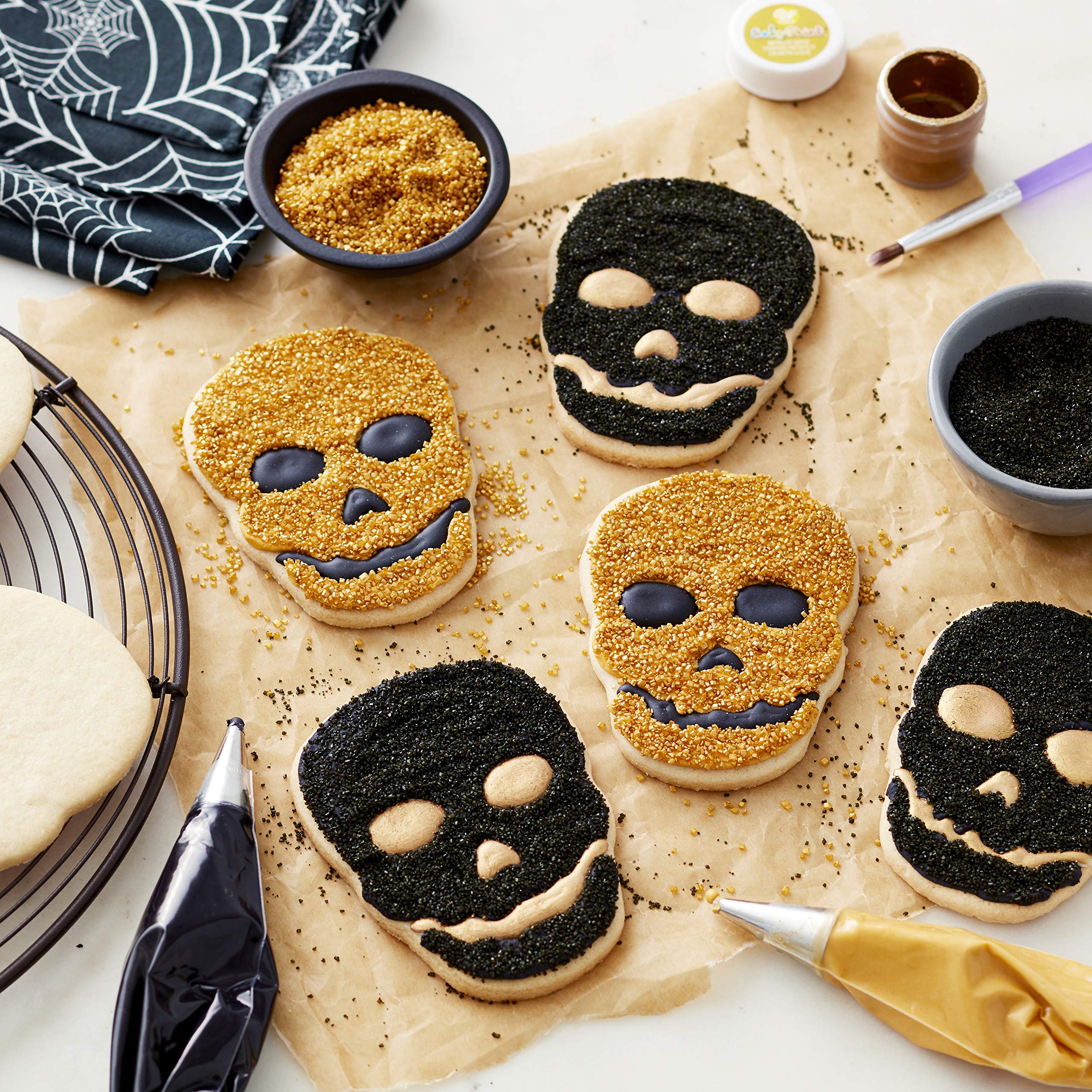 Wilton Sparkling Sugar Black on cookies or brownies for elegant accents