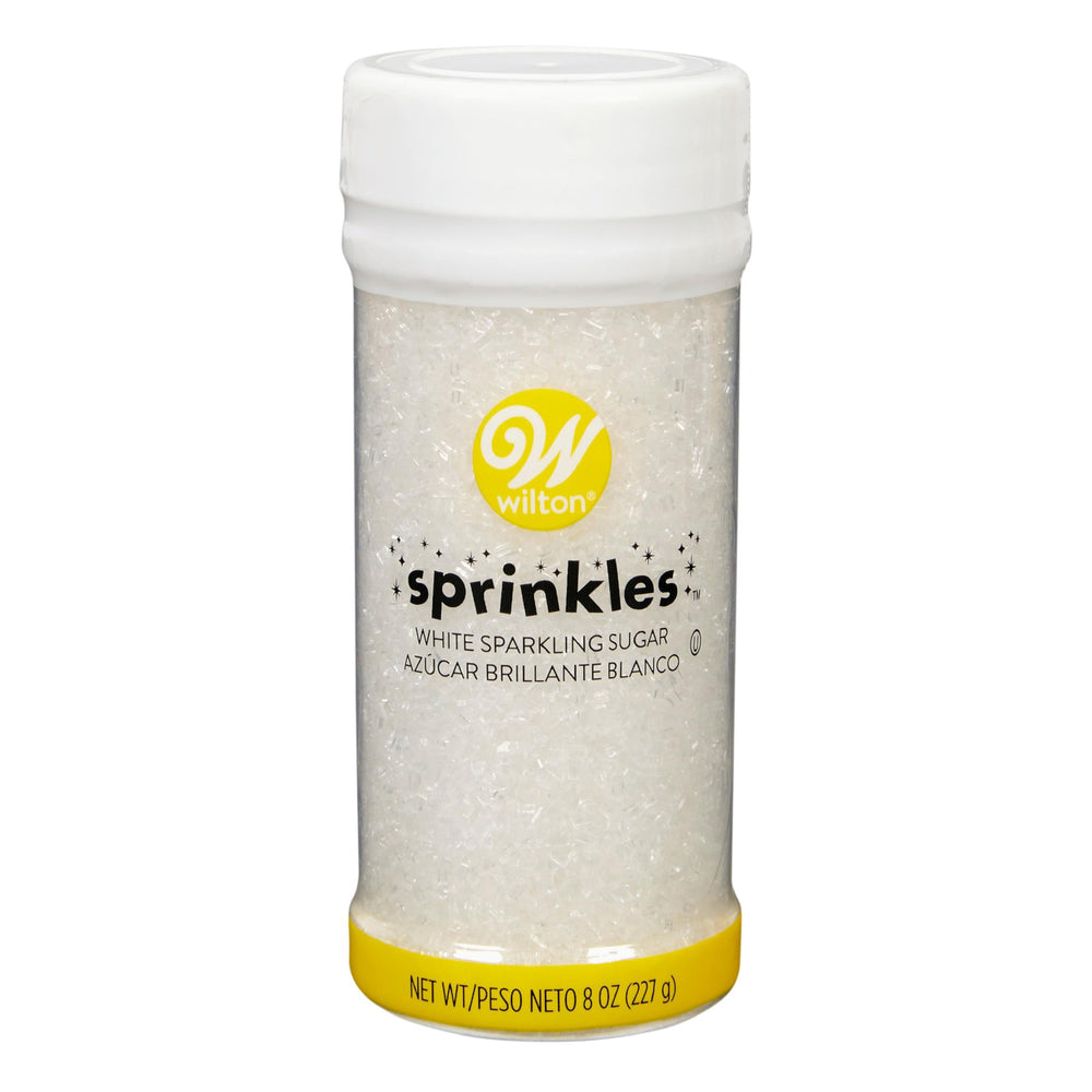 Wilton sparkling sugar 8 oz jar adds subtle shimmer to cookies and cupcakes.