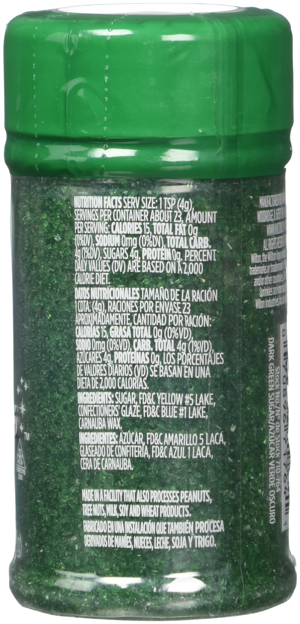 Wilton Sugar Sprinkles Dark Green on cupcakes for lively decoration