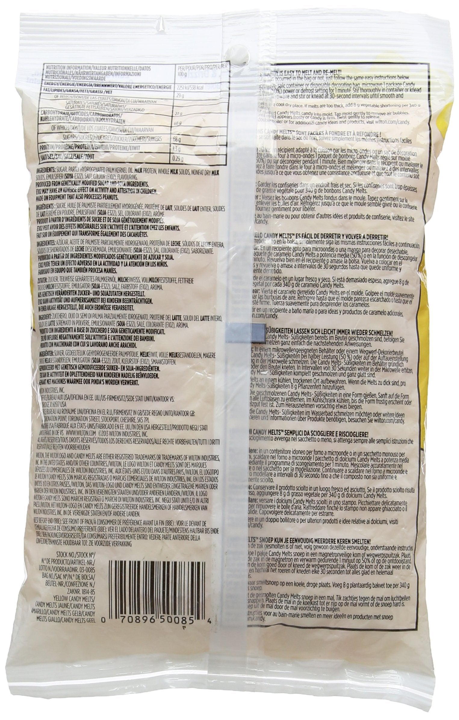 Wilton Yellow Candy Melts ready-to-use coating for quick work