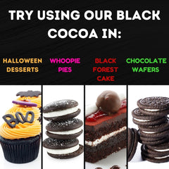 Baked cookies featuring WinCrest Black Cocoa Powder with dramatic color