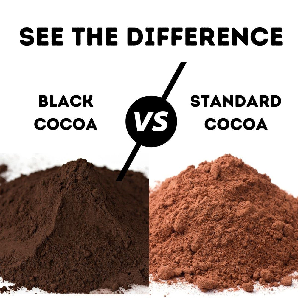 Pour bottle of WinCrest Black Cocoa Powder for precise baking applications