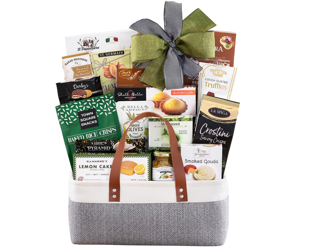 Wine Country Gift Baskets connoisseur basket top view, premium gourmet assortment for gifting