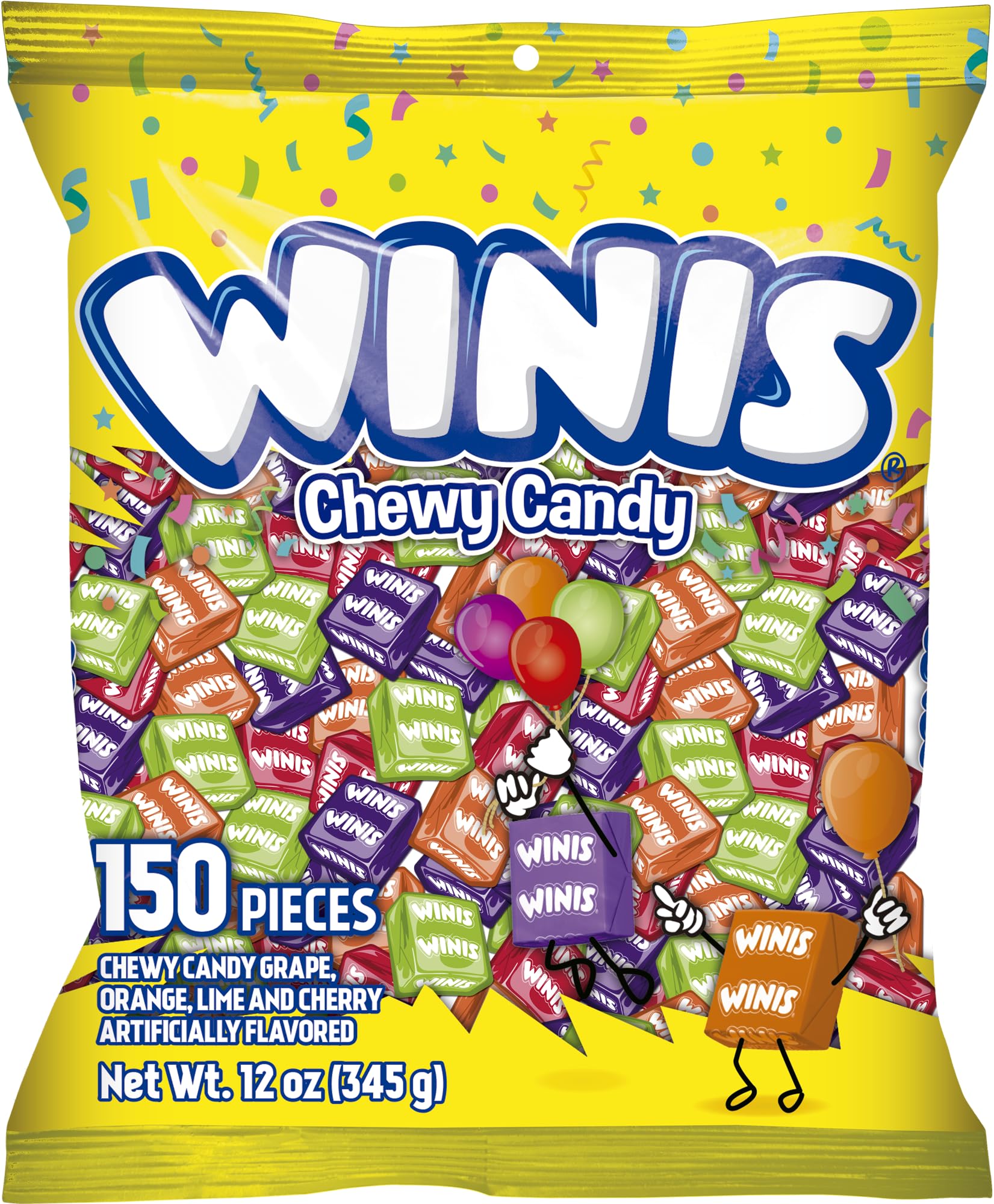 Winis chewy candy original variety bag with 150 pieces for sharing at parties