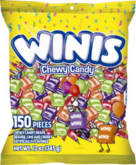 Winis chewy candy original variety bag with 150 pieces for sharing at parties