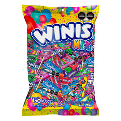 Winis Fiesta Mix assorted candies bag showing colorful wrappers for parties and pinatas.