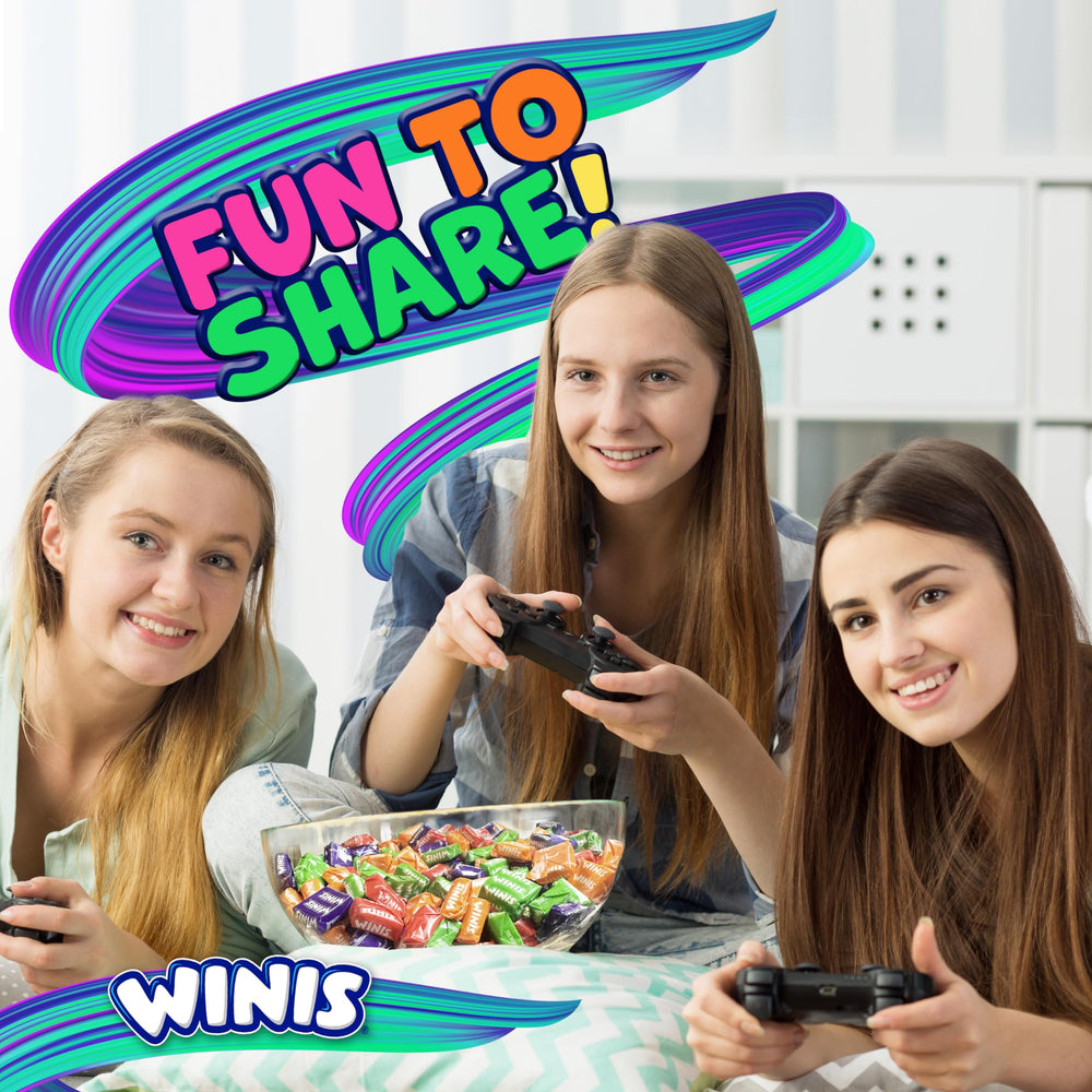 Party-size Winis candy display perfect for gatherings and celebrations