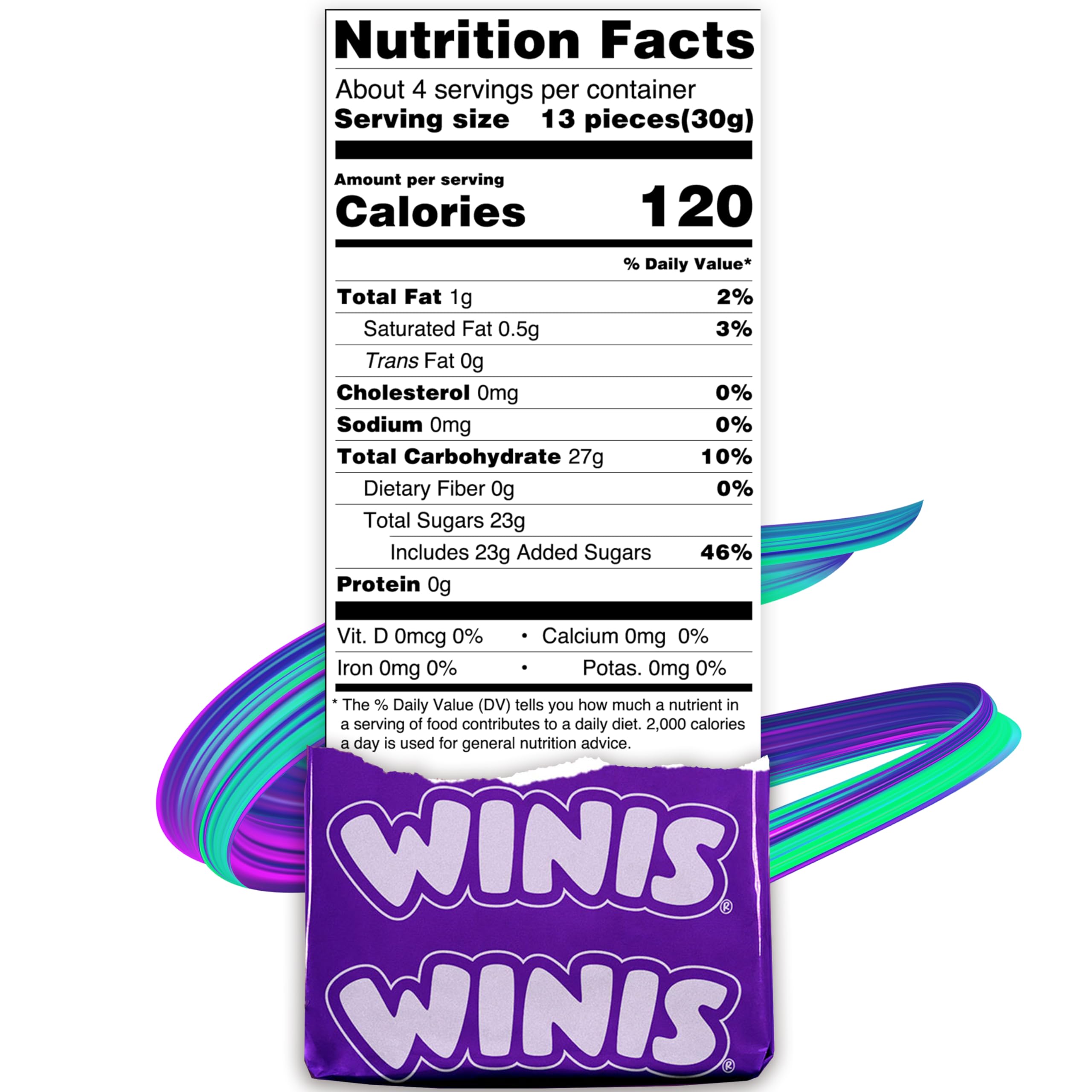 Winis taffy candies assorted flavors display