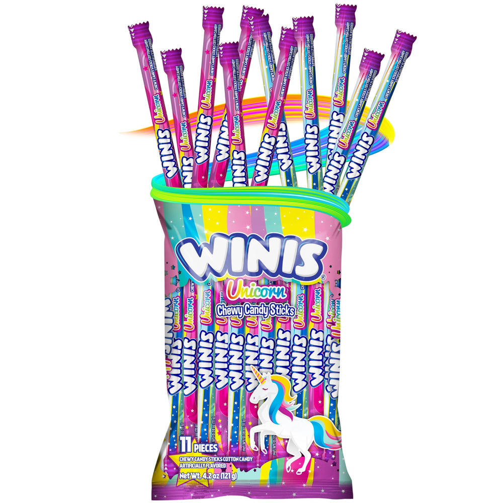 Winis Unicorn flavor variety collection image showcasing colorful chewy candies