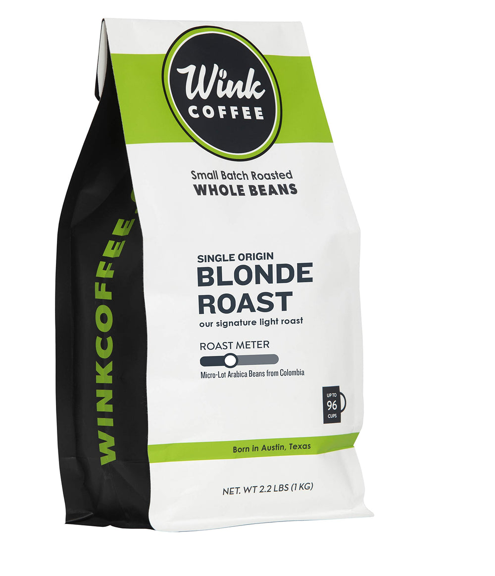 Wink Coffee Blonde Roast bag front, 2.2 lb, ideal for daily mornings.