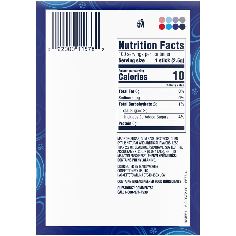 Winterfresh individually wrapped sticks highlight portability and shareable freshness.