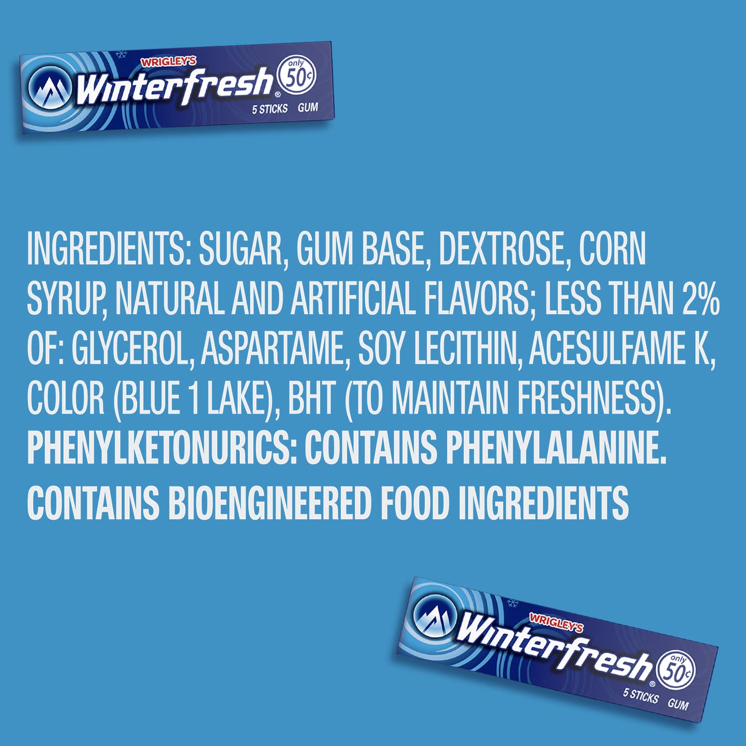 Close-up of Winterfresh mint gum texture highlighting icy cool flavor