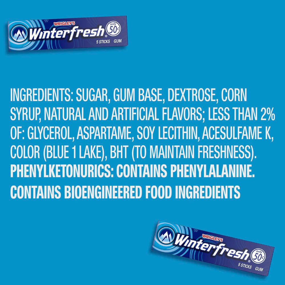 Close-up of Winterfresh mint gum texture highlighting icy cool flavor