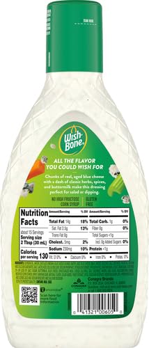 Wish-Bone Chunky Blue Cheese Dressing blue cheese chunks deliver robust flavor.