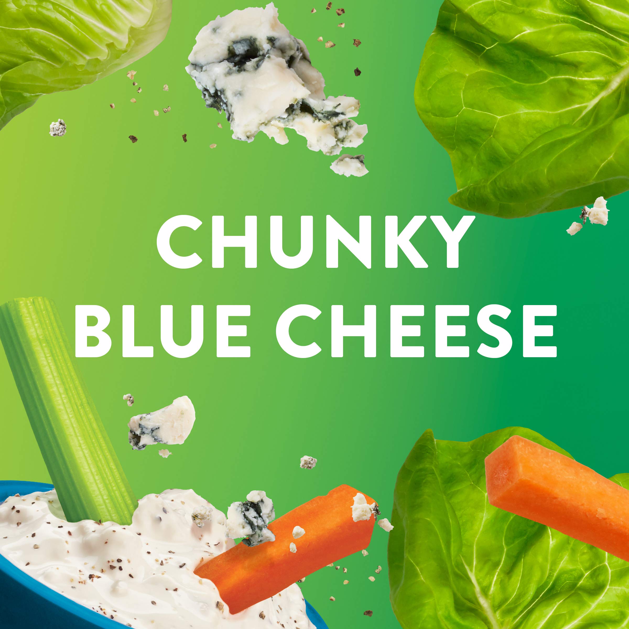 Wish-Bone Chunky Blue Cheese Dressing with vegetables dip suggests easy party snacking.