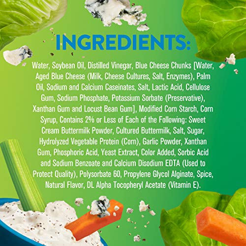 Wish-Bone Chunky Blue Cheese Dressing being poured adds creamy texture to meals.
