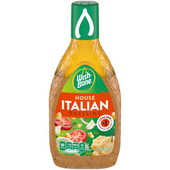 Wish-Bone House Italian Dressing bottle front with bold flavor for salads