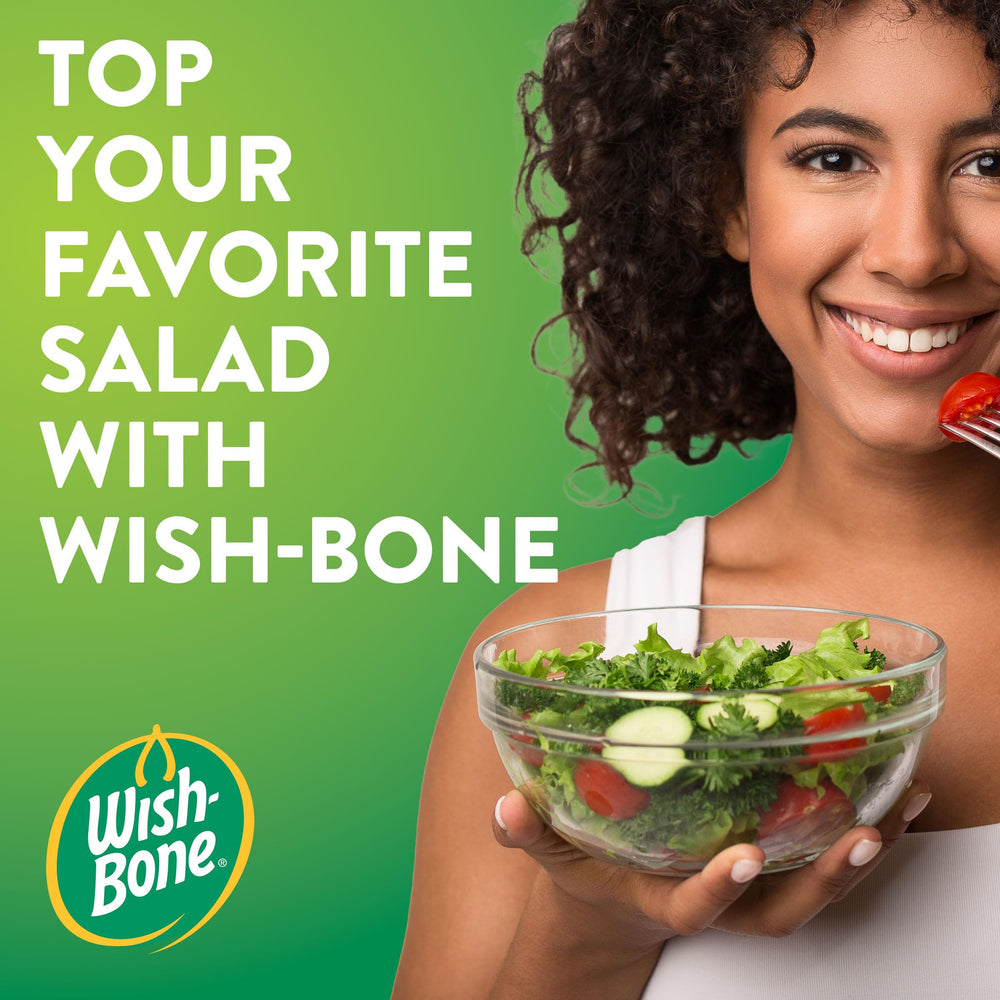 Wish-Bone Italian Dressing poured over greens for robust taste.