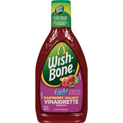 Wish-Bone Light Raspberry Walnut Vinaigrette bottle showcases tangy flavor and lighter calories.