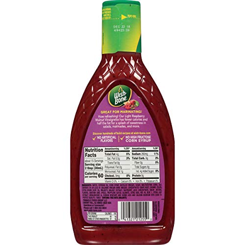 Wish-Bone Light Raspberry Walnut dressing on greens demonstrates a flavorful, low-fat option.