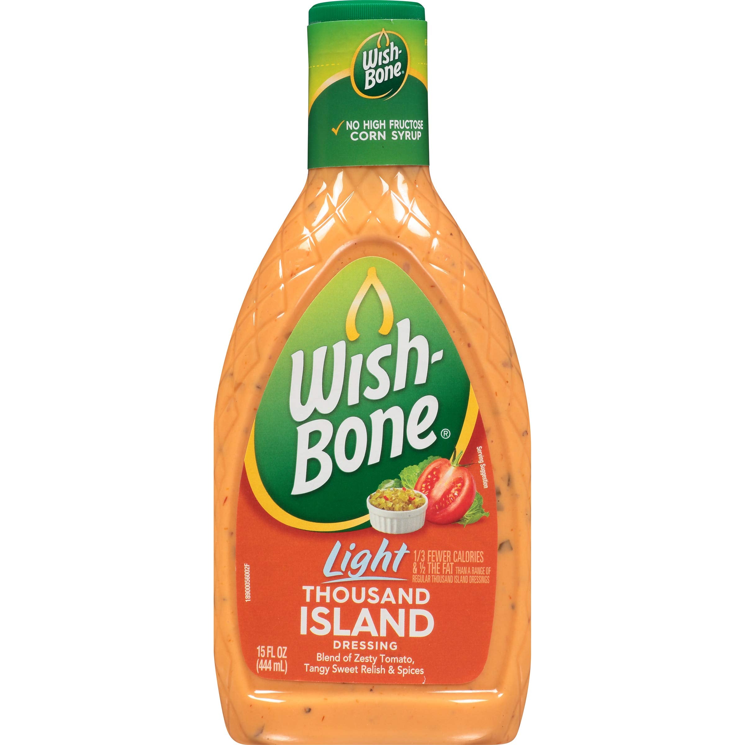 Wish-Bone Light Thousand Island dressing bottle with tangy flavor and lower calories.