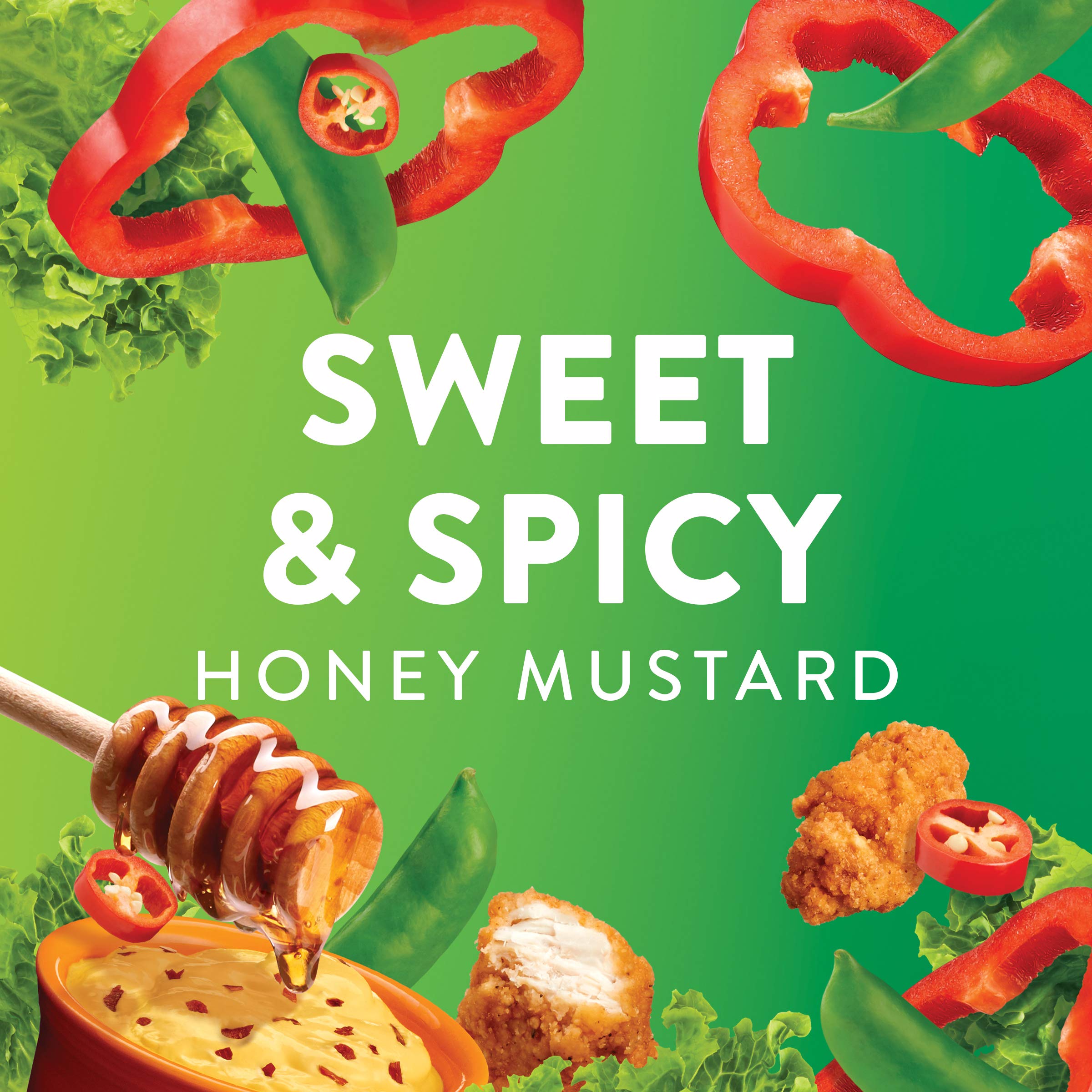 Wish-Bone Sweet & Spicy Honey Mustard with fresh greens