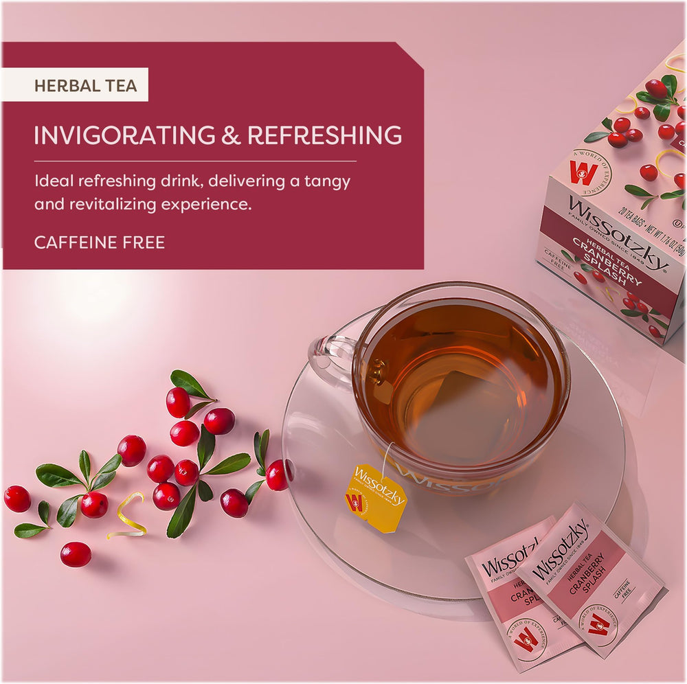 Wissotzky Cranberry Splash closeup berries, vibrant notes