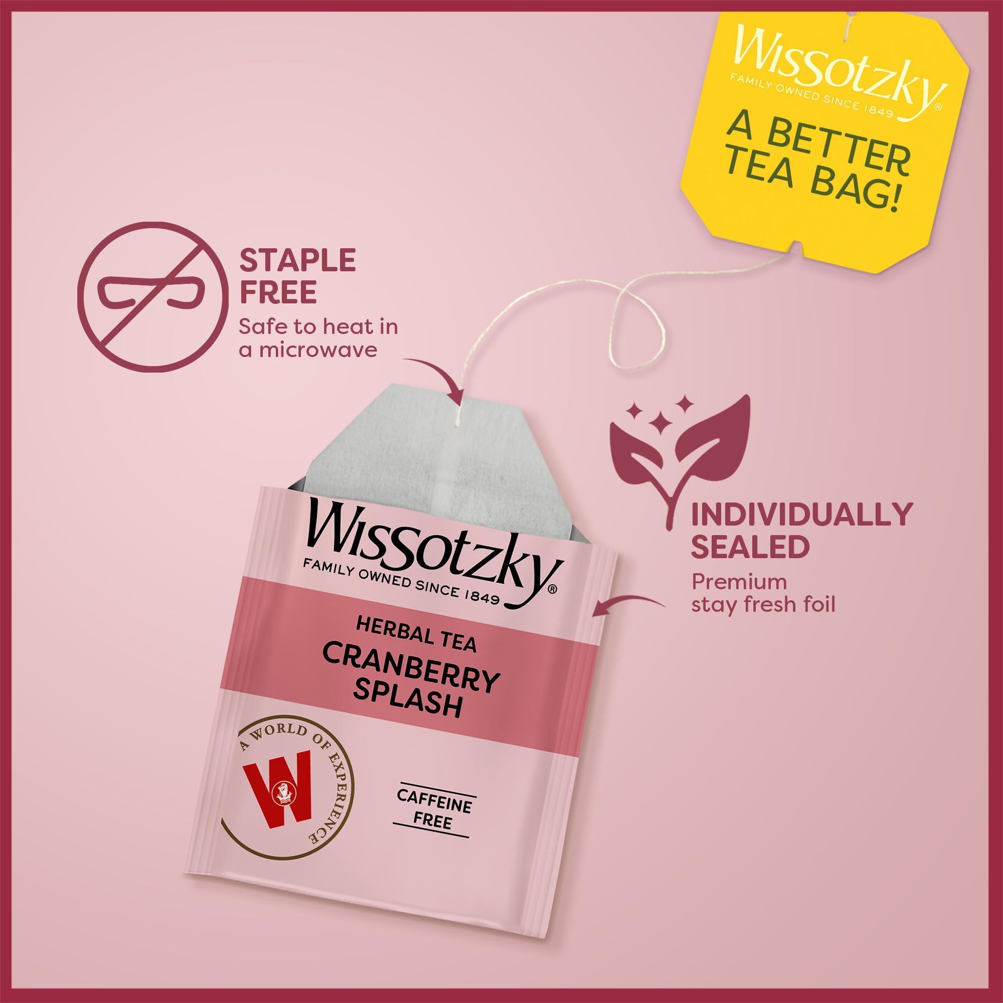 Wissotzky Cranberry Splash iced tea in glass, refreshing