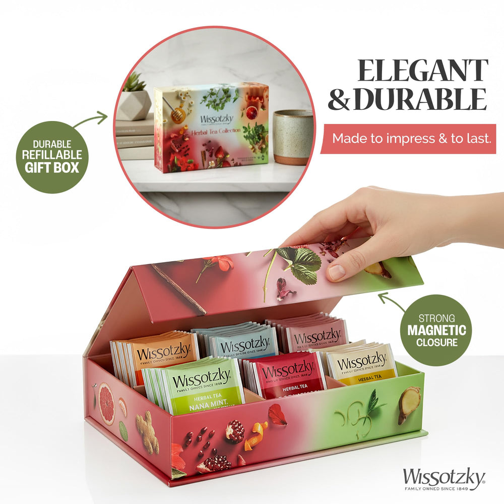 Wissotzky tea sampler foil pouches preserve aroma and freshness