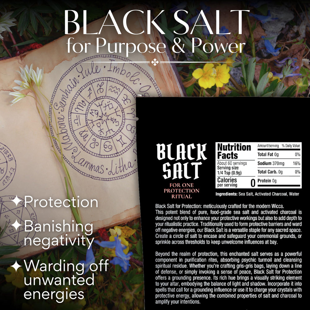 Witches and Wiccan black salt used with ink for sigil based spellwork and focus.